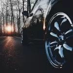 Black car chrome rim an